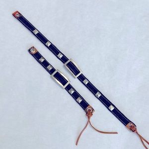 denim/sterling silver choker/bracelets set